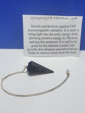 Vintage Black Shungite Pendulum for Dowsing